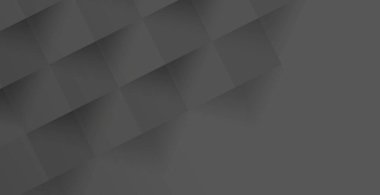 Soyut siyah arkaplan, ağ şablonu, gölgeli kareler - Vektör illüstrasyonu