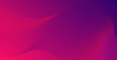 Dalgalı çizgilerle mor ve kırmızı soyut arkaplan - Vektör illüstrasyonu