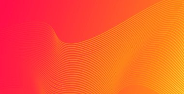 Dalgalı çizgileri olan turuncu soyut arkaplan - Vektör illüstrasyonu