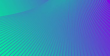 Dalgalı çizgileri olan yeşil-mavi soyut arkaplan - Vektör illüstrasyonu