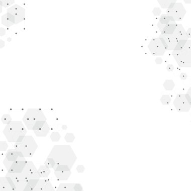 Noktaların, çizgilerin ve altıgenlerin beyaz arkaplanı - Vektör illüstrasyonu