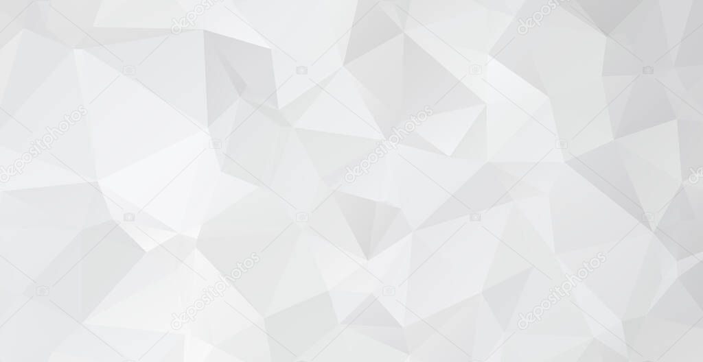 Abstract white-gray background, many different-sized triangles - Vector illustration