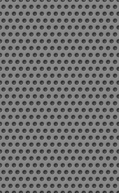 Gri delikli arkaplan, aynı deliklerin birçoğu - Vektör çizimi