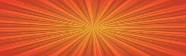 Image Abstraite Rayons Orange Soleil Sur Fond Rouge Illustration Vectorielle — Image vectorielle