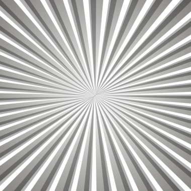 Soyut siyah ve beyaz güneş ışınları - Vektör illüstrasyonu