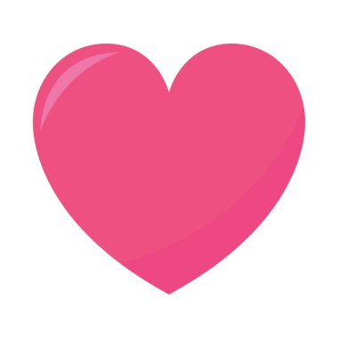 Büyük kırmızı - beyaz arkaplanda pembe kalpler - Vektör illüstrasyonu