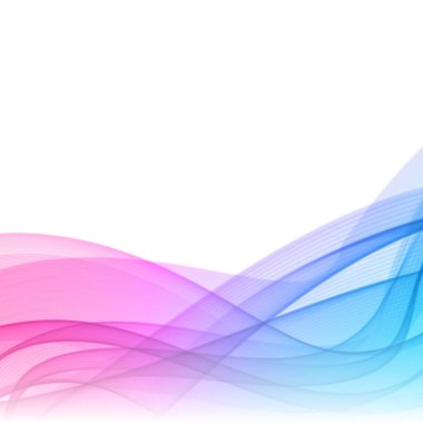 Beyaz arkaplanda soyut mavi dalgalı çizgiler - Vektör illüstrasyonu