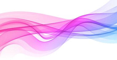 Beyaz arkaplanda soyut mavi dalgalı çizgiler - Vektör illüstrasyonu