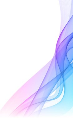 Beyaz arkaplanda soyut mavi dalgalı çizgiler - Vektör illüstrasyonu