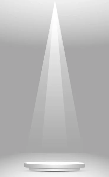 白色演播室背景 大型讲台 灯光来自上矢量图 — 图库矢量图片