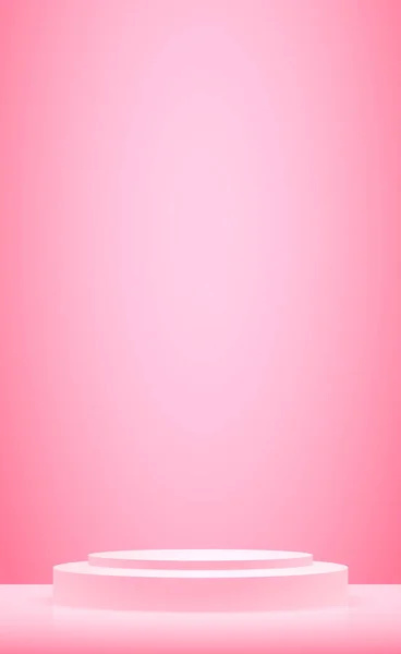 大きな赤いスタジオ 照明付きの表彰台 ベクトルイラスト — ストックベクタ