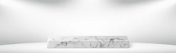灰色の背景スタジオ 長方形の大理石の表彰台と ベクトルイラスト — ストックベクタ