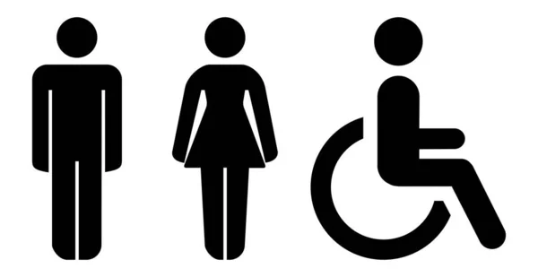Абстрактні Таблички Чоловічий Жіночий Туалет Векторні Ілюстрації — стоковий вектор