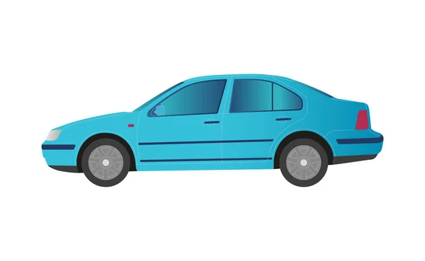 Μπλε Αυτοκίνητο Sedan Λευκό Φόντο Vector Illustration — Διανυσματικό Αρχείο