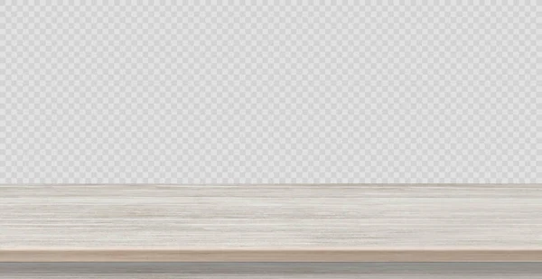 大きなテーブルの上の固体木材のテクスチャ 透明背景 ベクトル図 — ストックベクタ