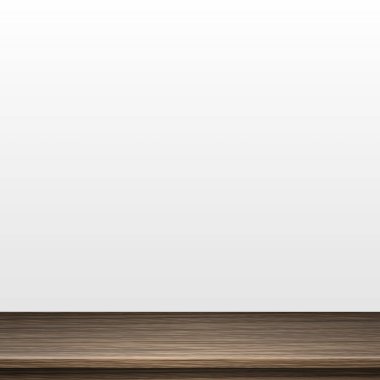 Büyük masa üstü, sert ahşap doku, beyaz arkaplan - Vektör illüstrasyonu