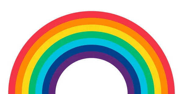 Schöne Bunte Regenbogen Regenbogenfarben Auf Weißem Hintergrund Vektor Illustration — Stockvektor