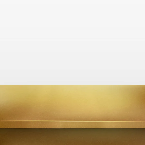 Mesa de metal dorado, fondo blanco - Vector — Vector de stock