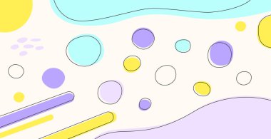 Farklı renklerin soyut çizilmiş geometrik şekilleri - Vektör illüstrasyonu