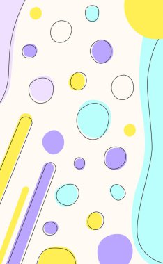 Farklı renklerin soyut çizilmiş geometrik şekilleri - Vektör illüstrasyonu