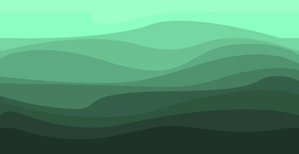 Абстрактный Зеленый Фон Волнистыми Линиями Векторная Иллюстрация — стоковый вектор