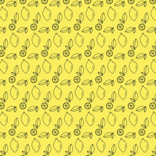 Płynny Wzór Realistyczne Dojrzałe Żółte Cytryny Ilustracja Wektora — Wektor stockowy