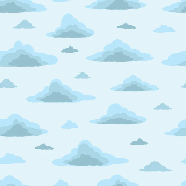 Seamless Background Pattern Different White Clouds Vector Illustration — Stock Vector