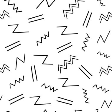 Kusursuz desen, beyaz arkaplanda çeşitli geometrik şekiller - Vektör illüstrasyonu