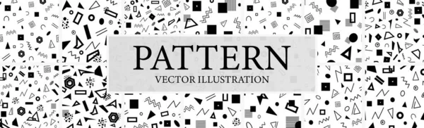 Montaje Patrones Sin Costura Formas Abstractas Ilustración Vectorial — Vector de stock