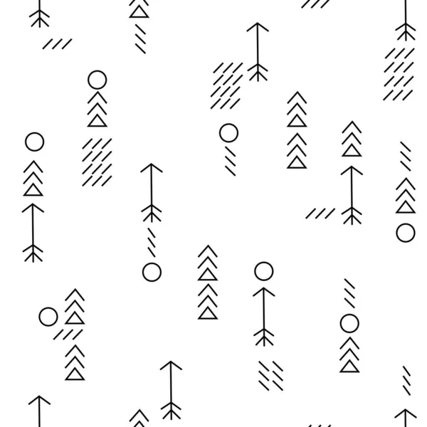 Padrão Sem Costura Várias Formas Geométricas Fundo Branco Ilustração Vetorial — Vetor de Stock