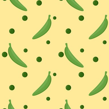 Kusursuz desen, yeşil bezelye kabukları - Vektör çizimi