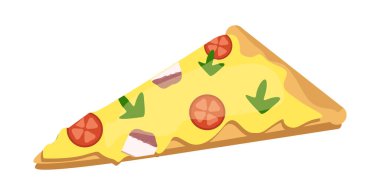 Pepperonili gerçekçi pizza ve farklı sos ve peynir çeşitleri - Vektör illüstrasyon