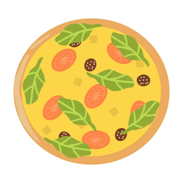 Pizza Realista Con Pepperoni Diferentes Tipos Salsas Quesos Ilustración Vectorial — Vector de stock
