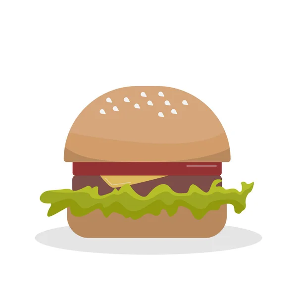 白を基調としたリアルな大きなハンバーガー ベクトルイラスト — ストックベクタ