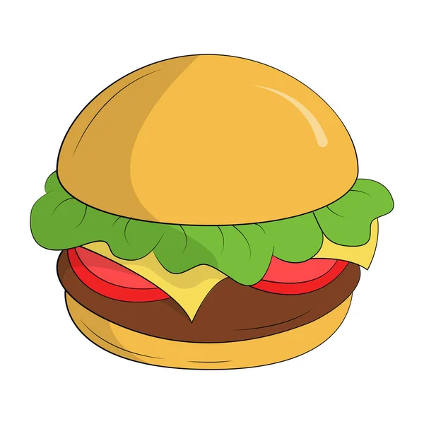 Realistische Grote Hamburger Witte Achtergrond Vector Illustratie — Stockvector