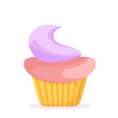 Beyaz arka planda gerçekçi pasta - Vektör illüstrasyonu