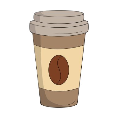 Beyaz arka planda gerçekçi bir bardak taze kahve - Vektör illüstrasyonu