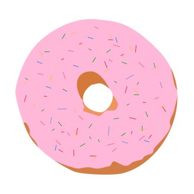 Beyaz arkaplanda gerçekçi yuvarlak çörek - Vektör illüstrasyonu