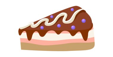 Beyaz arka planda gerçekçi pasta - Vektör illüstrasyonu