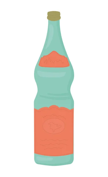 Agua Dulce Espumosa Una Botella Ilustración Vectorial — Vector de stock