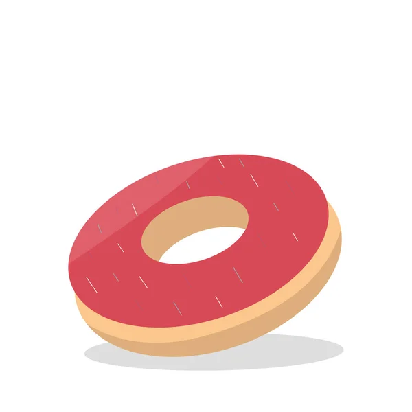 Realistischer Runder Donut Auf Weißem Hintergrund Vector Illustration — Stockvektor