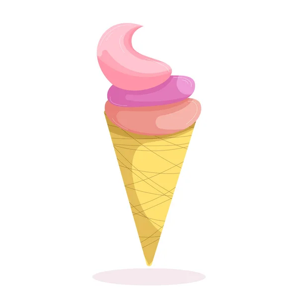 Realistic Ice Cream White Background Vector Illustration — Stock Vector