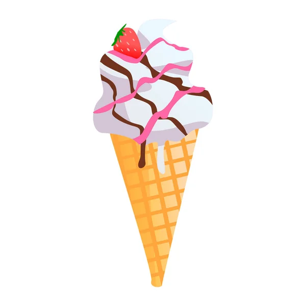 Realistic Ice Cream White Background Vector Illustration — Stock Vector