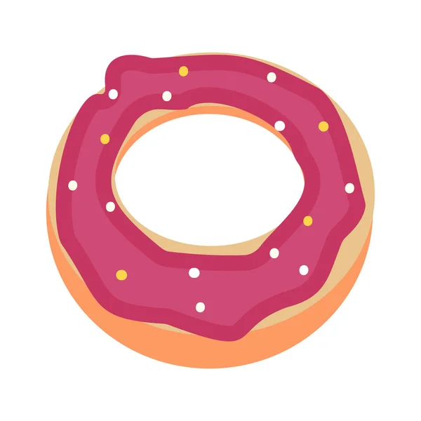 Donut Redondo Realista Sobre Fundo Branco Ilustração Vetorial — Vetor de Stock