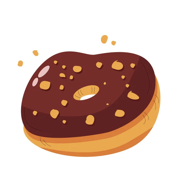 Realistischer Runder Donut Auf Weißem Hintergrund Vector Illustration — Stockvektor