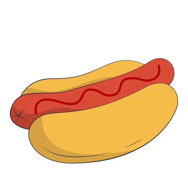 Realistisches Sandwich Mit Wurst Und Frischem Gemüse Vektorillustration — Stockvektor