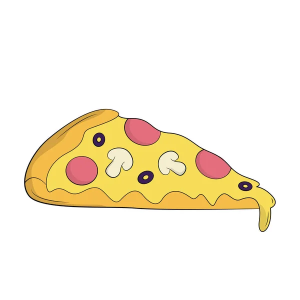 Pizza Realista Com Pepperoni Diferentes Tipos Molhos Queijo Ilustração Vetorial — Vetor de Stock