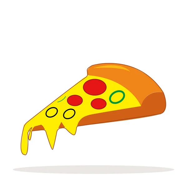 Realistisk Pizza Med Pepperoni Och Olika Typer Såser Och Ost — Stock vektor