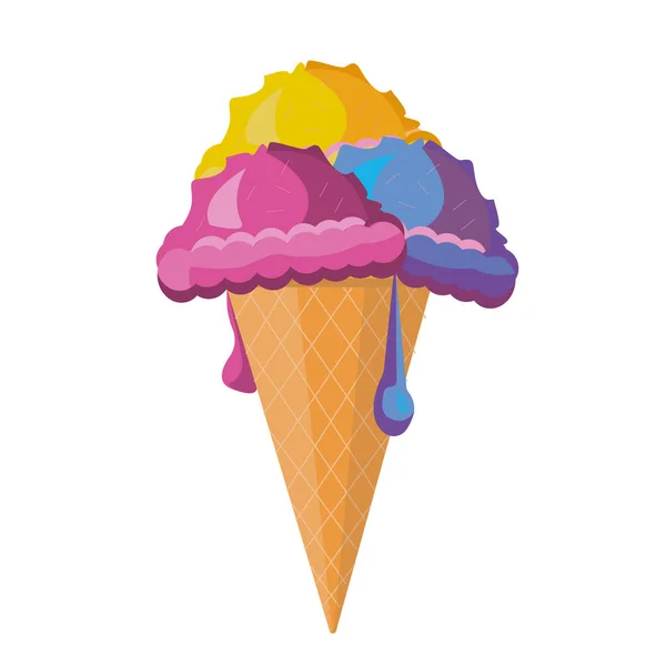 白色背景的现实冰淇淋 矢量图解 — 图库矢量图片
