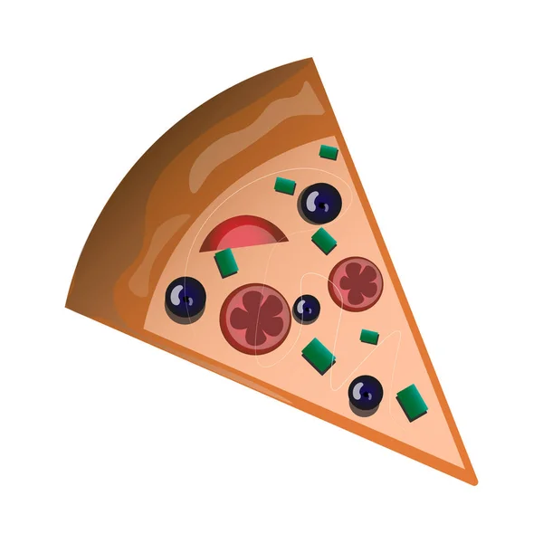 Реалістична Піца Пепероні Різними Видами Соусів Сиру Векторні Ілюстрації — стоковий вектор